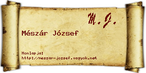 Mészár József névjegykártya