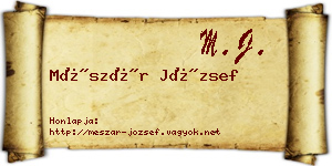 Mészár József névjegykártya